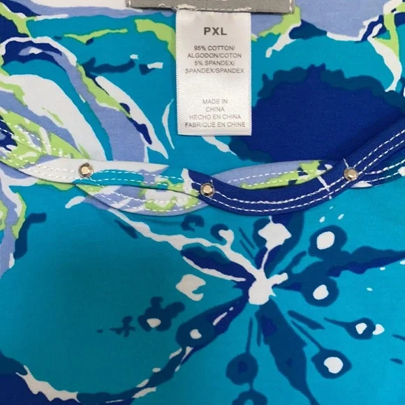 Offer$15 Alfred Dunner sleeveless floral top embellished neckline XLP - Picture 9 of 17